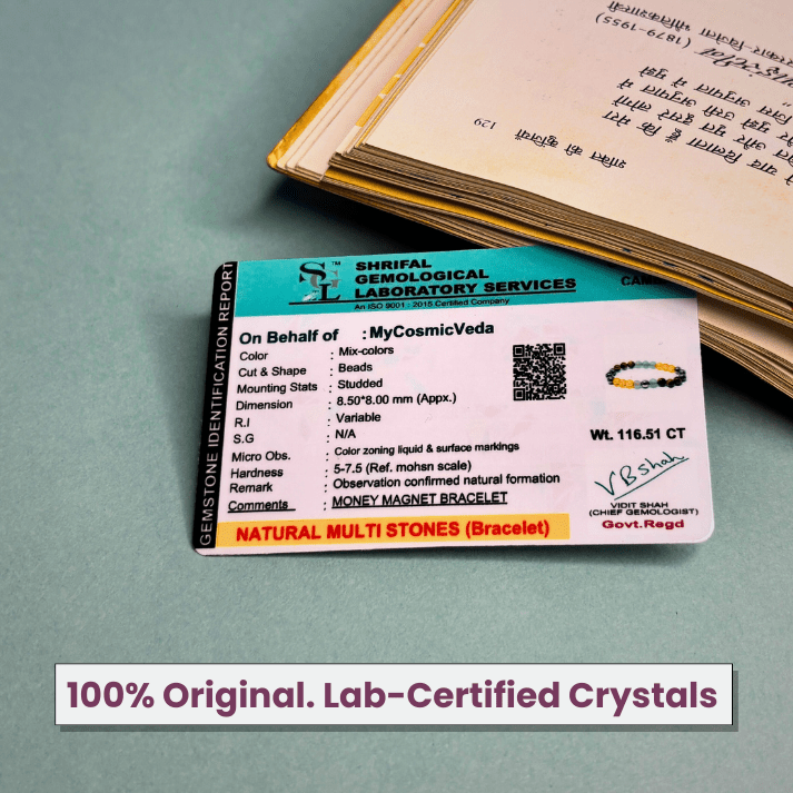 Authenticity certificate for Rose Quartz Stone Bracelet