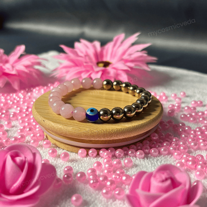 Pyrite_Rose_Quartz_Evil_Eye_combo_bracelet