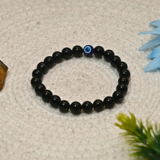 Evil Eye Bracelet with Black Obsidian - Your Energy Shield